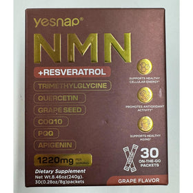 Boîte de Yesnap avec informations nutritionnelles visibles