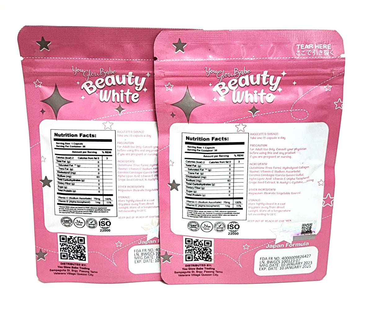 Boîte de You Glow Babe 4 en 1 Glutathione avec capsules