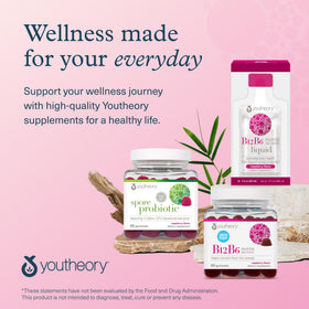 Boîte de Youtheory B12B6 Liquide Framboise sur fond blanc