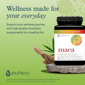Boîte de Youtheory Maca sur fond blanc
