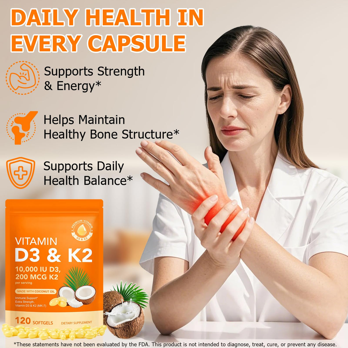 Boîte de ZROGJBMK D3 K2 avec dosage visible