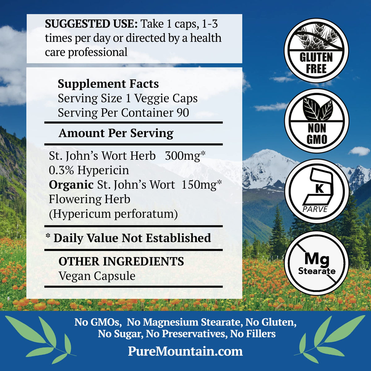 Boîte des capsules de Millepertuis Pure Mountain Botanicals
