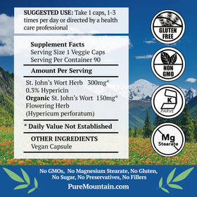 Boîte des capsules de Millepertuis Pure Mountain Botanicals