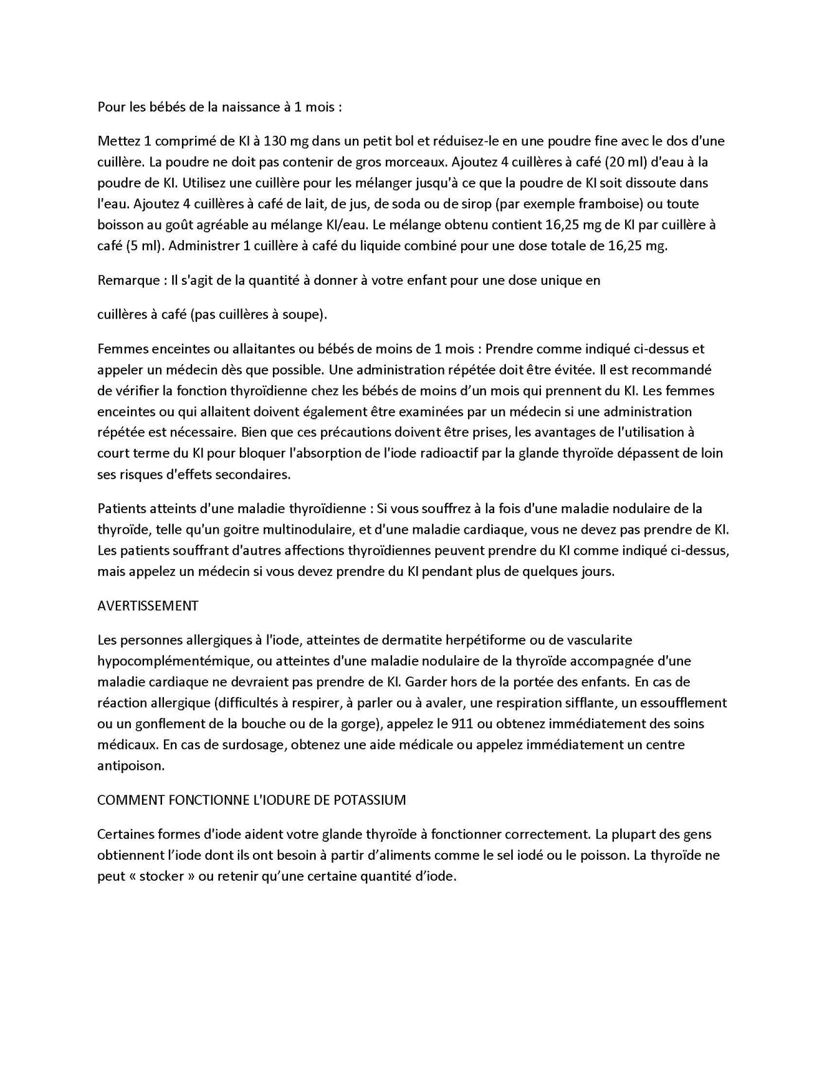 Boîte des comprimés d'iode potassium iOSAT, ouverte