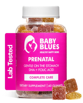 Boîte des gummies prénatales Baby Blues, 60 gummies au goût framboise citron