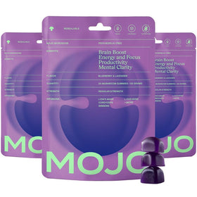 Boîte des Mojo Gummies Focus 200g avec design coloré