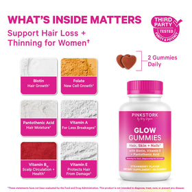 Boîte des Total Glow Gummies de Pink Stork avec étiquette