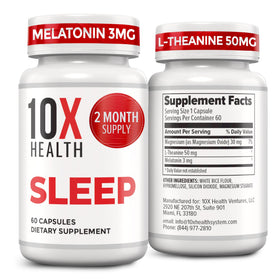 Boîte du complément alimentaire sommeil 10X Health System avec 60 capsules