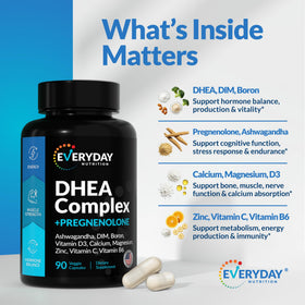 Boîte du complément DHEA Micronisé 200mg d'EVERYDAY NUTRITION