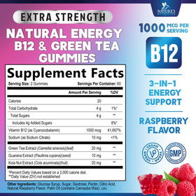 Boîte Energy Gummies Nature's Nutrition avec 120 gummies
