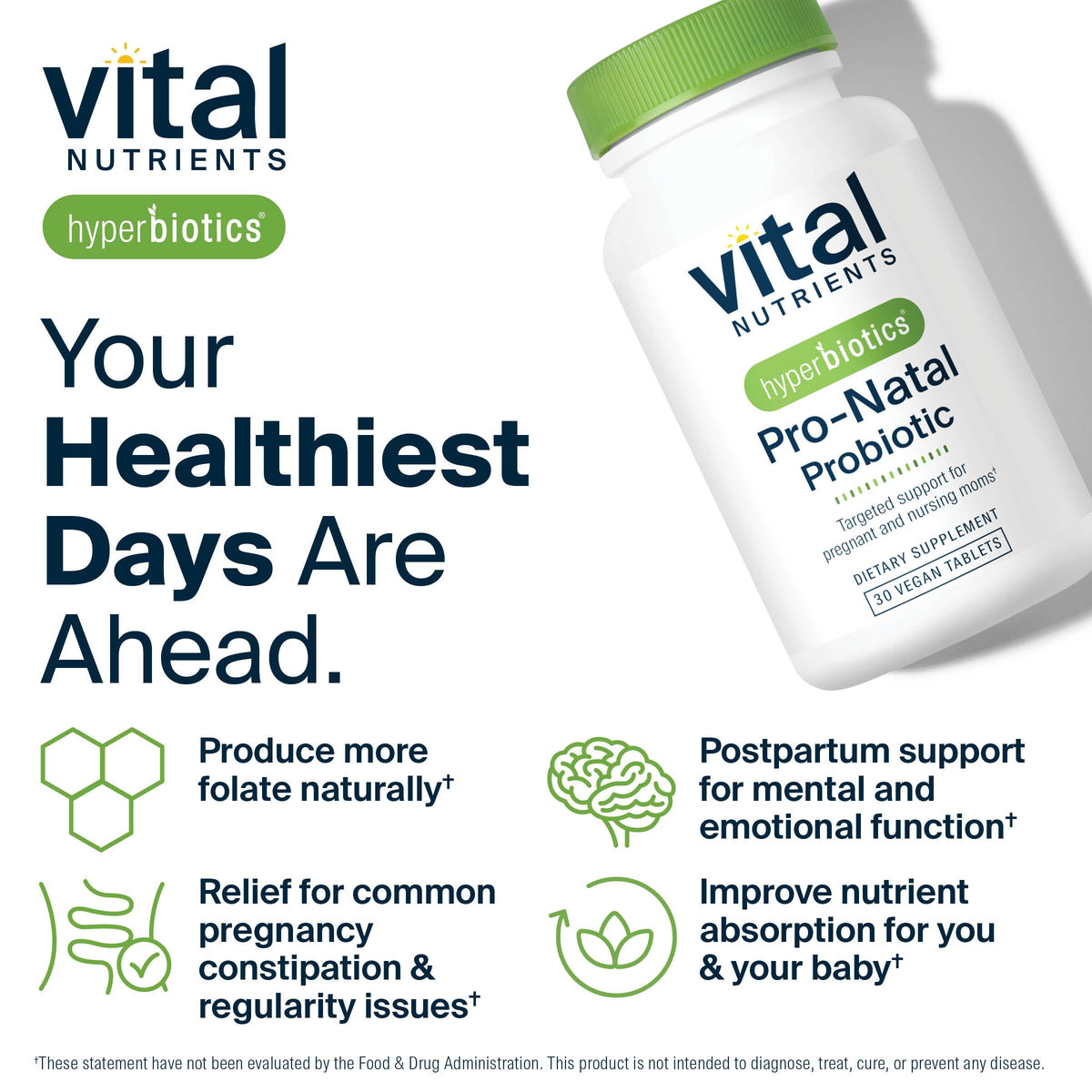 Boîte Hyperbiotics Pro-Natal ouverte avec comprimés visibles