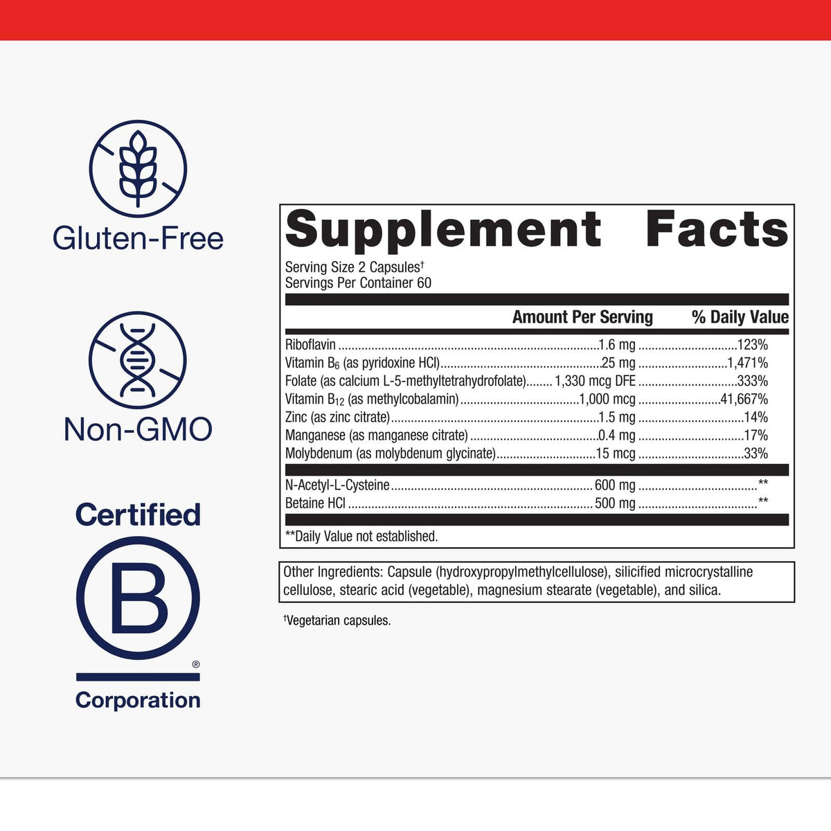 Boîte Metagenics MethylCare vue de dessus