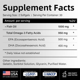 Boîte Okiss Mini Omega 3 Huile de Poisson 1000mg avec description