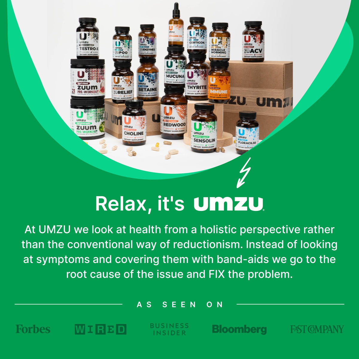 Boîte UMZU Sensolin ouverte montrant les capsules