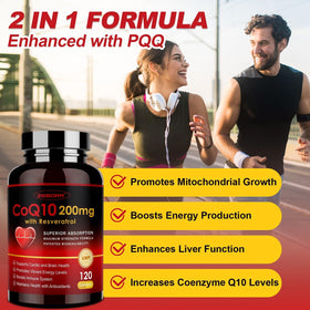 Boîte ZEBORA CoQ10 200mg sur une table en bois