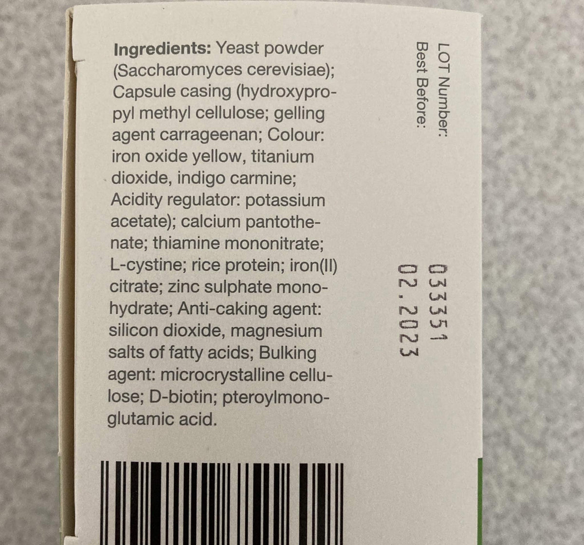 Boîtes de Pantogar montrant le nombre de capsules