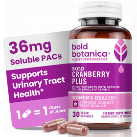 Bold Botanica Extrait de Jus de Canneberge 36mg PACs, vue de face