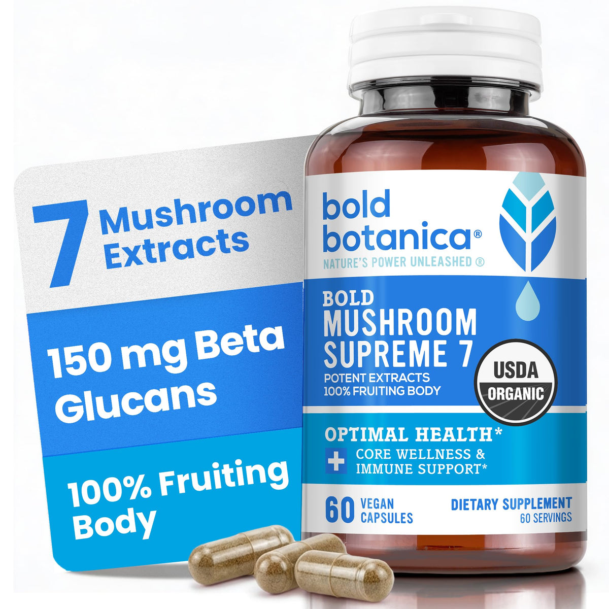 Bold Botanica Formule 7 Champignons 60 capsules vue de face