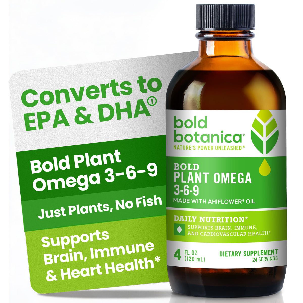 Bold Botanica Huile Ahiflower Omega 3-6-9 4 fl oz vue avant