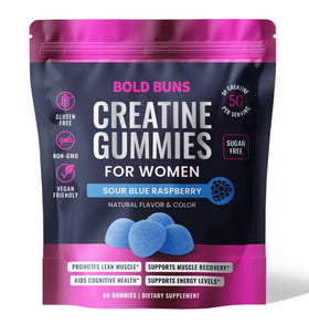 Bold Buns Gummies de Créatine Monohydrate 60 Gummies Framboise Bleue vue avant