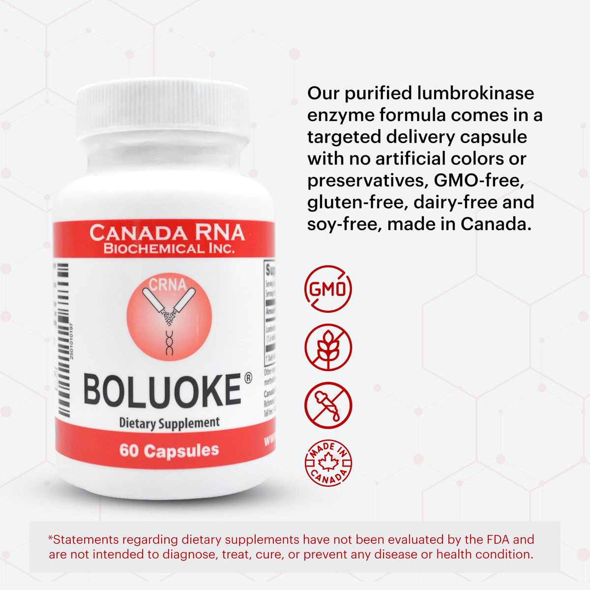 Boluoke Complément Alimentaire Enzymes Lumbrokinase - présentation des ingrédients