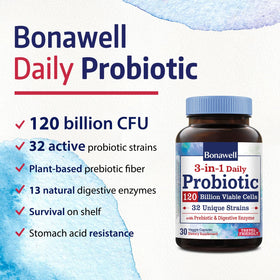 Bonawell Probiotiques gélules végétales sur fond blanc