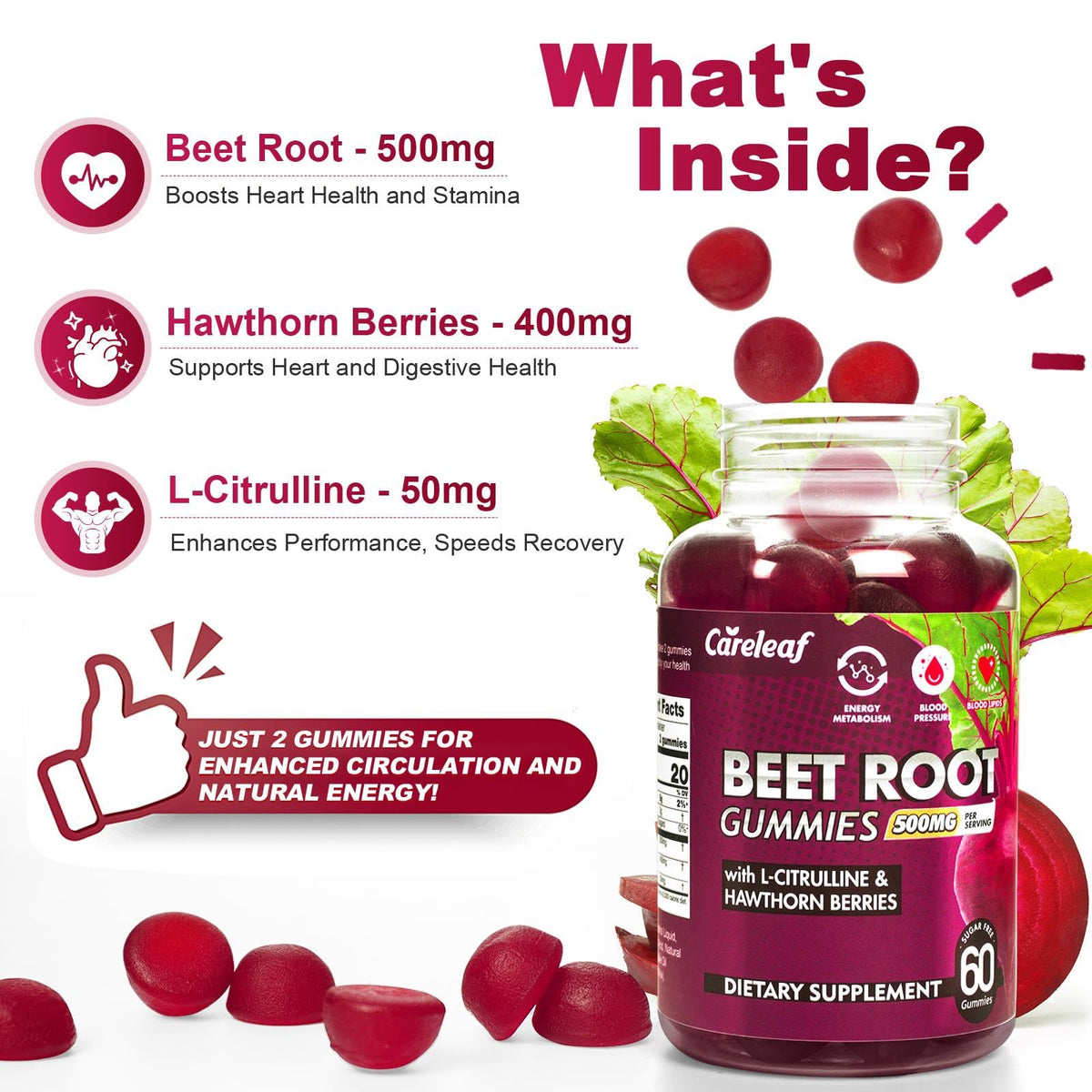 Bonbons à la betterave careleaf avec un fond de fruits