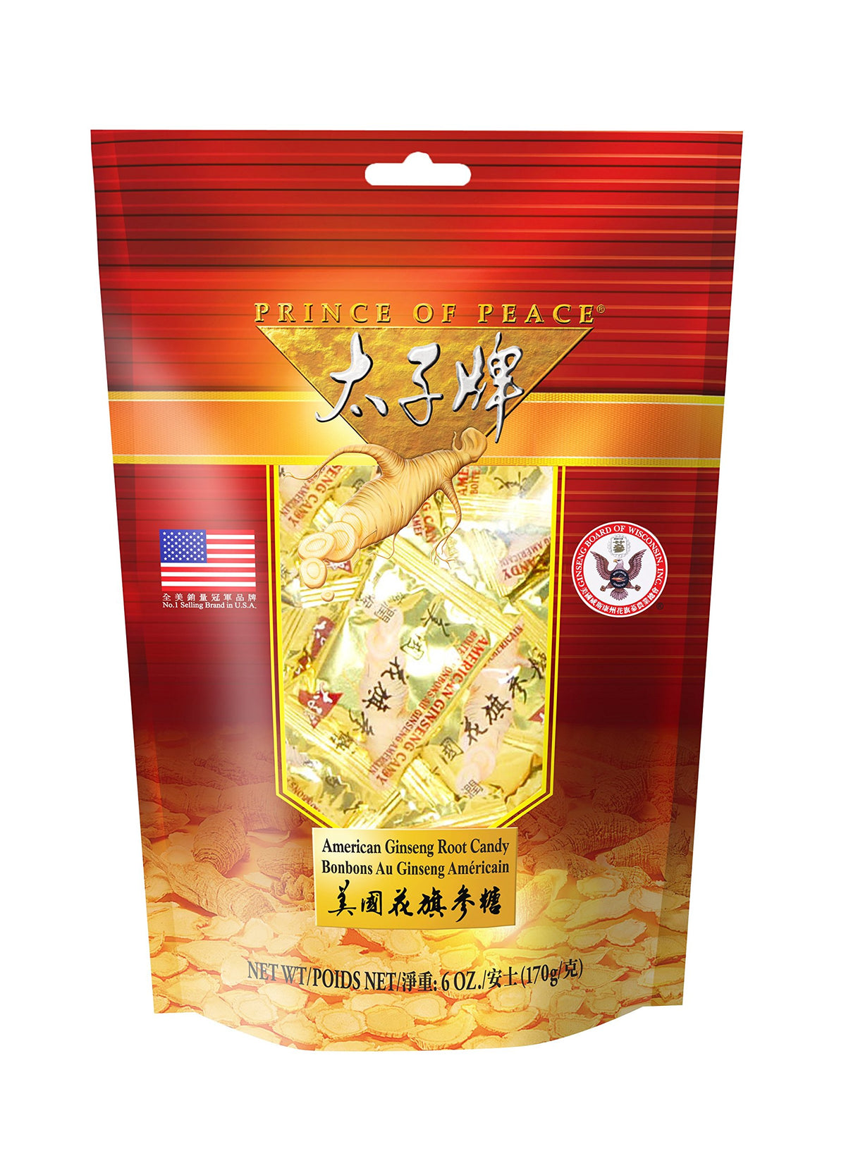 Bonbons à la racine de ginseng américain Prince Of Peace, 181g
