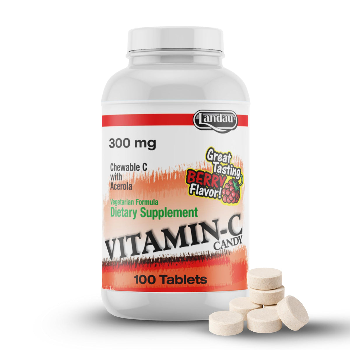 Bonbons à mâcher Vitamine C LANDAU 300mg saveur baie