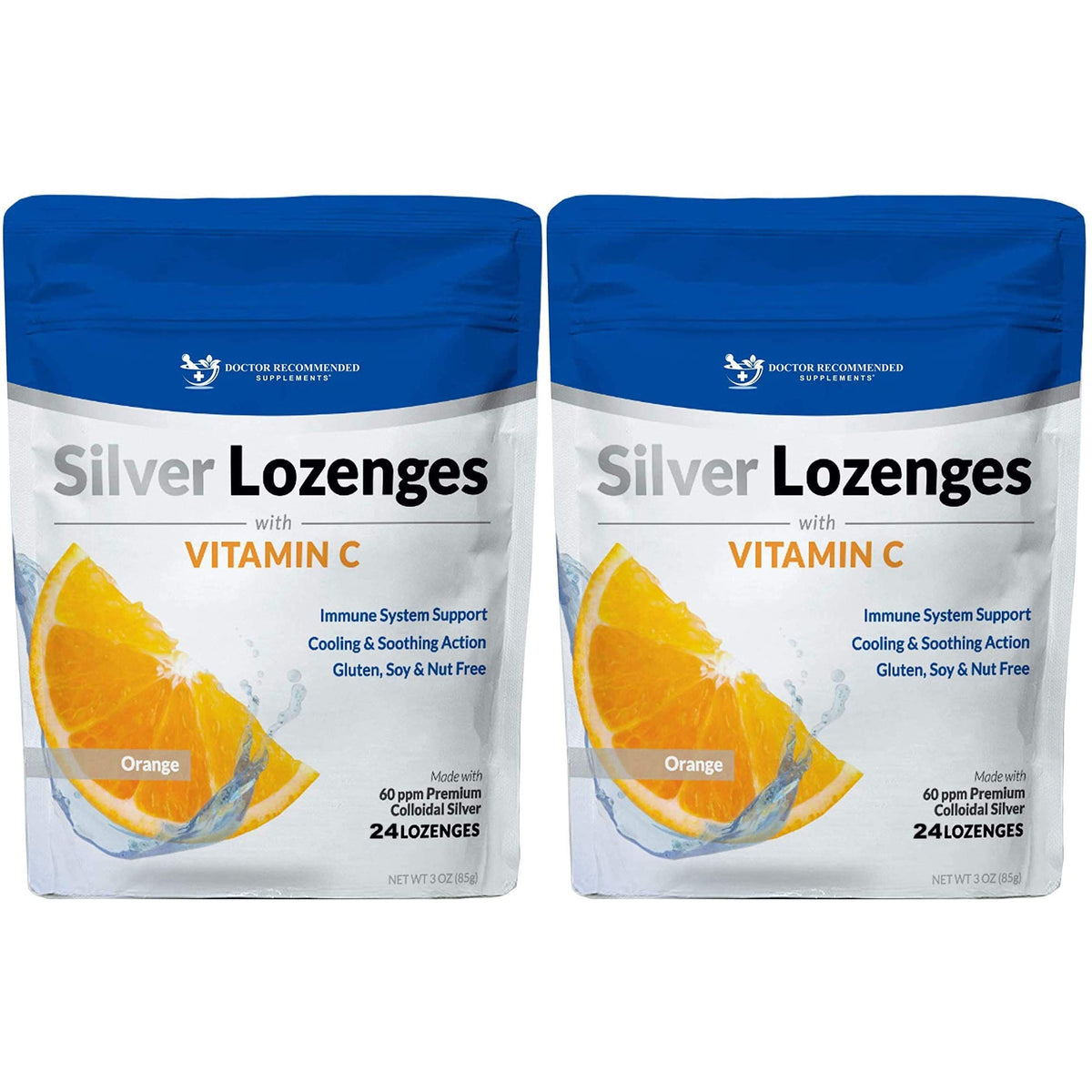 Bonbons argentés 60 PPM avec Vitamine C - vue de l'emballage
