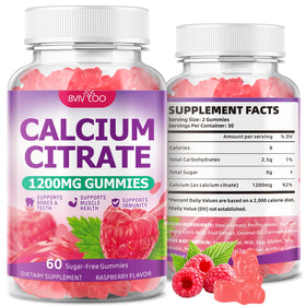 Bonbons au calcium citrate BVIVLOO 1200mg saveur framboise vue avant