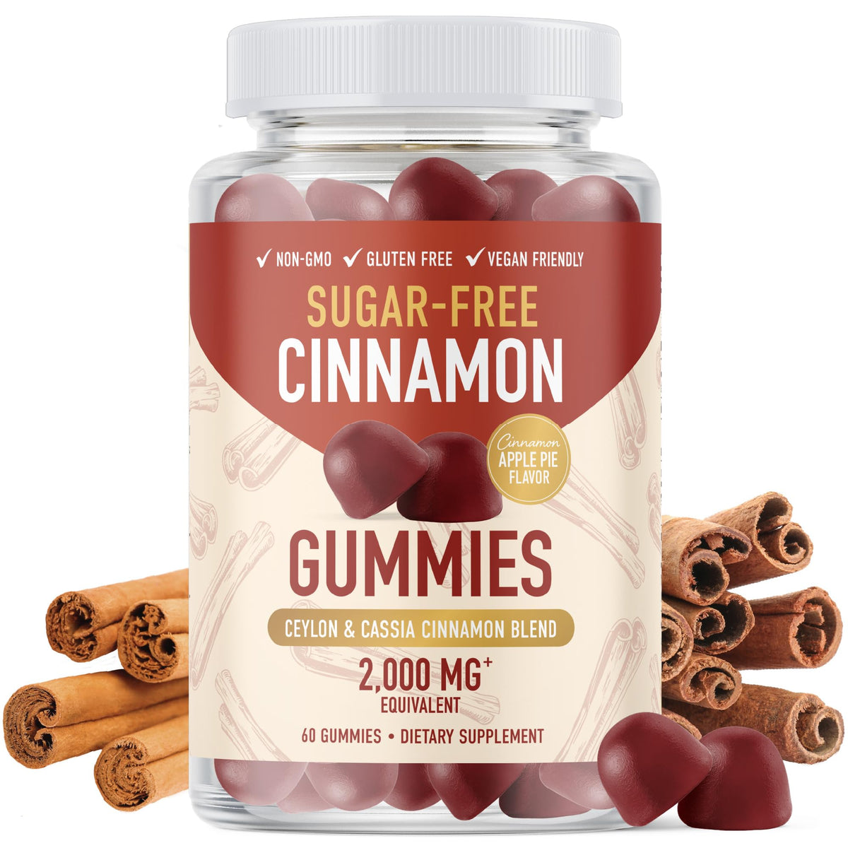 Bonbons au cannelle sans sucre SMNutrition devant le flacon
