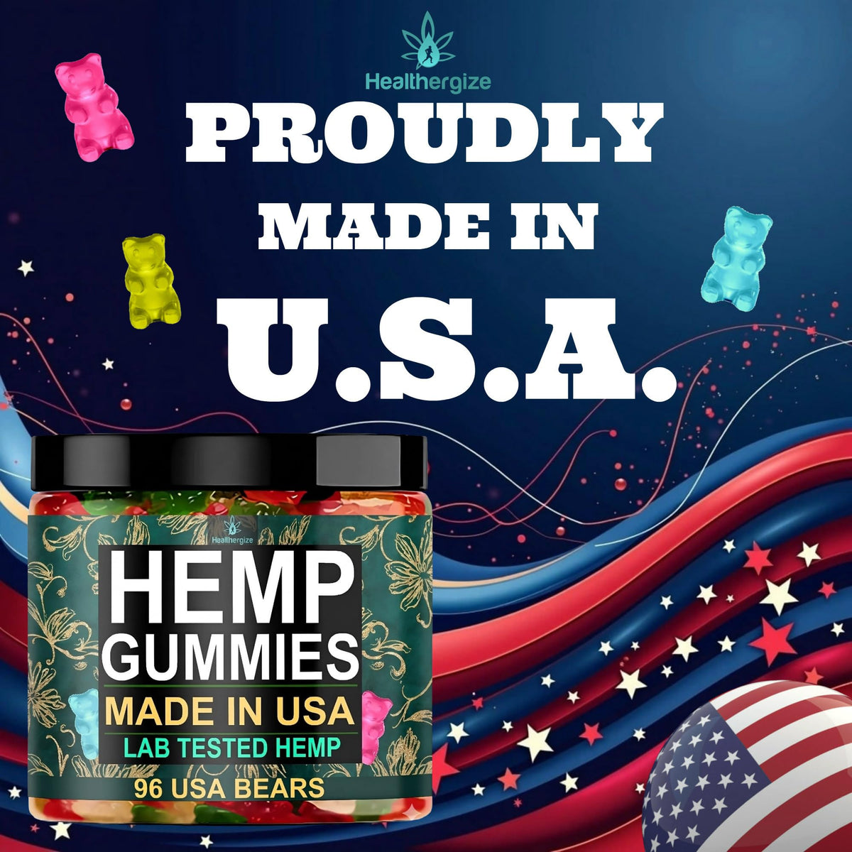 Bonbons au chanvre Healthergize, goût framboise bleue