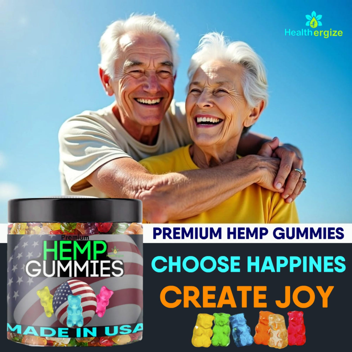 Bonbons au chanvre Healthergize, vue de dessus