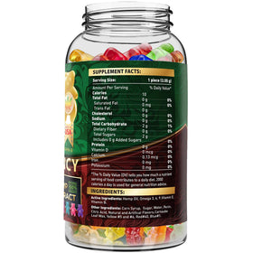Bonbons au chanvre WELLUTION montrant la texture gélifiée et les saveurs fruitées