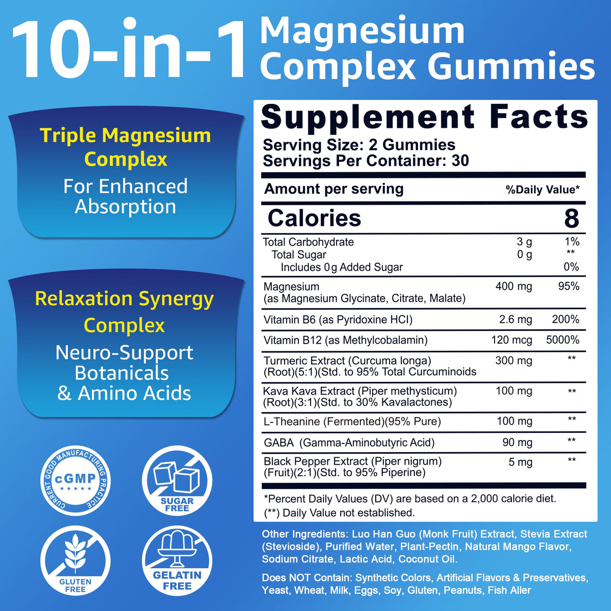 Bonbons au magnésium NEVISS 400mg - ingrédients affichés