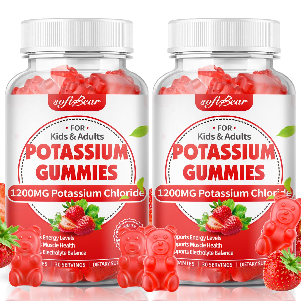Bonbons au potassium softbear 1200mg, boîte de 120 unités