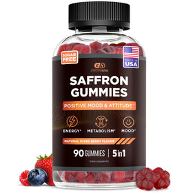 Bonbons au saffran Effective Nutra, vue avant du flacon contenant 90 gummies