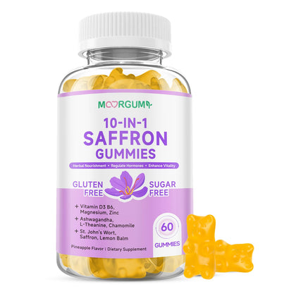 Bonbons au safran MOORGUMY 60 gummies dans un emballage coloré