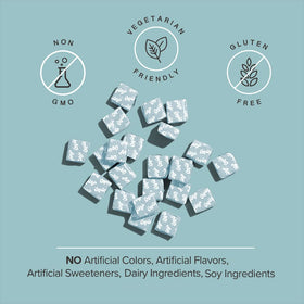 Bonbons Chews So Long Stress sur une table en bois