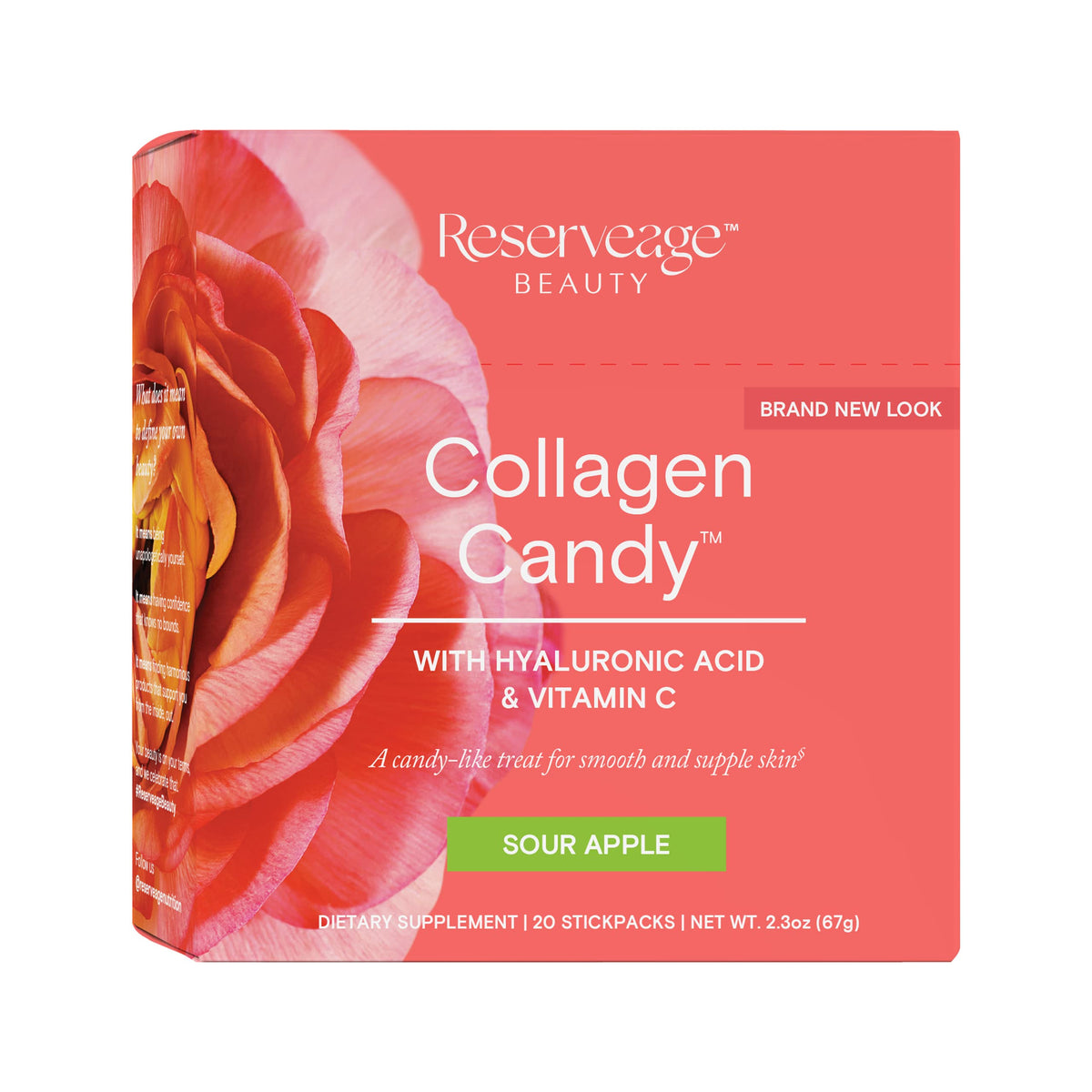 Bonbons Collagène Reserveage Nutrition Pomme Acidulée, emballage avant