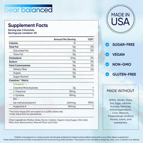 Bonbons de créatine Bear Balanced 390g sur une table