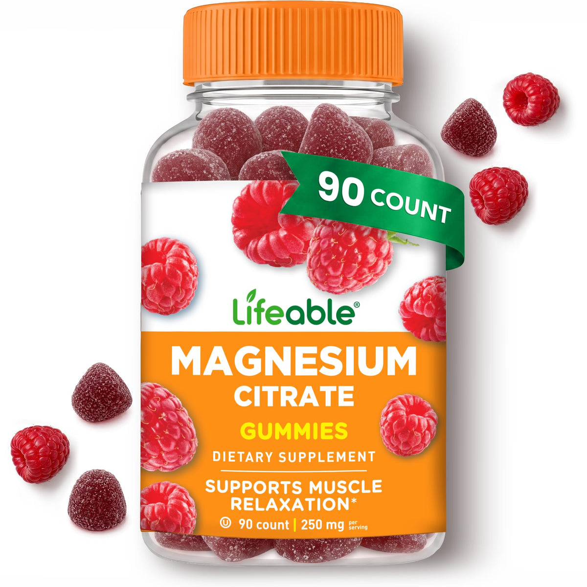 Bonbons de magnésium Lifeable 250 mg, vue de l'avant