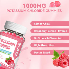 Bonbons de potassium EAZGOO affichant leur texture et couleur