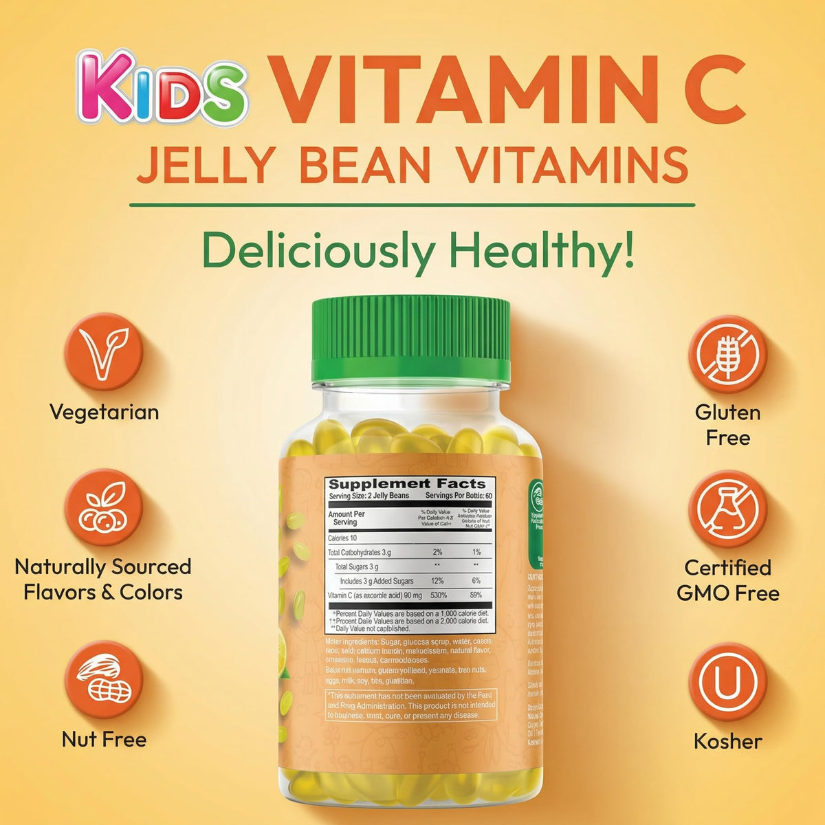 Bonbons gélifiés à la vitamine C Human Beanz, en main