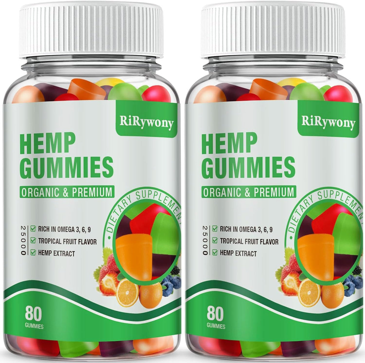 Bonbons gélifiés au chanvre RiRywony Health, vue de face