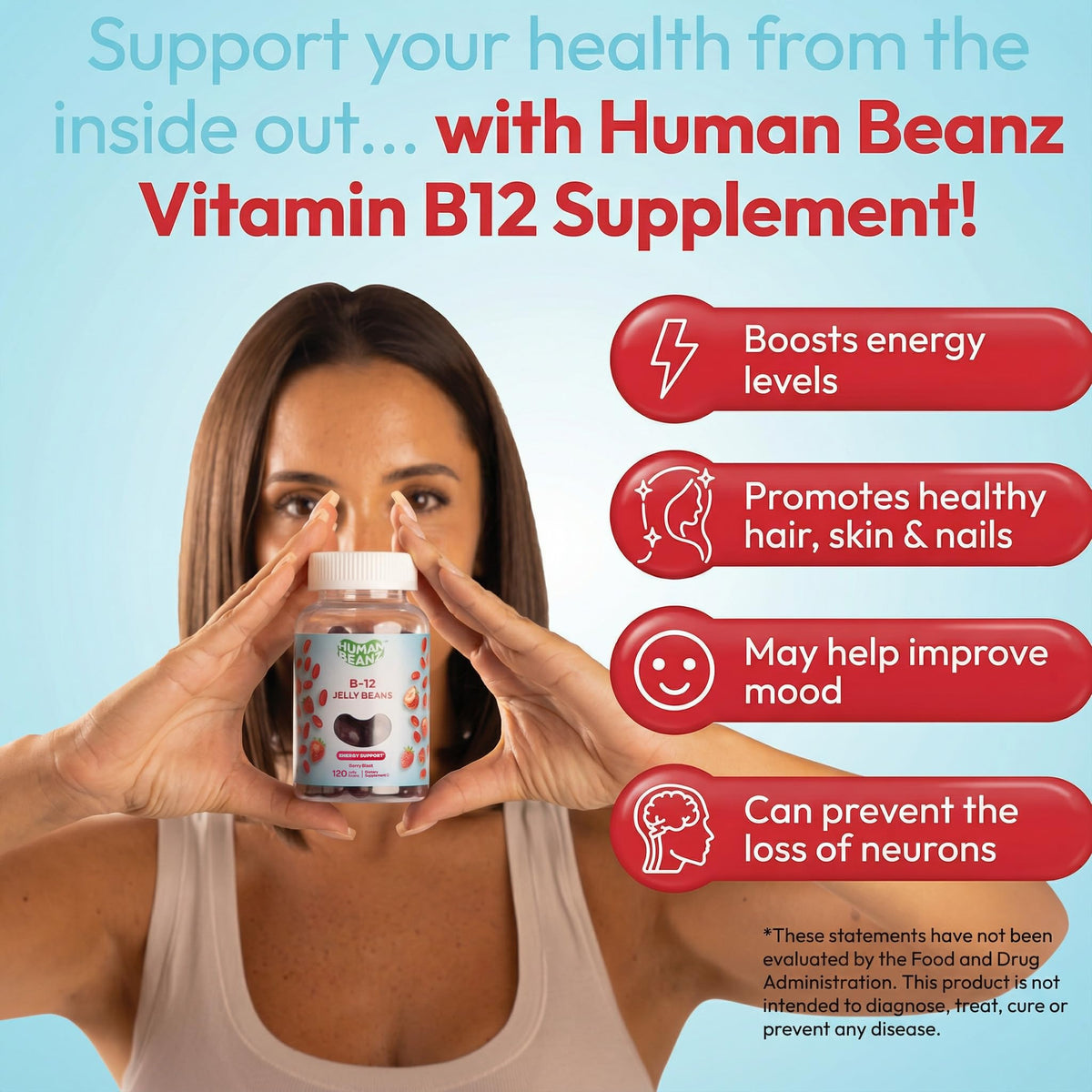 Bonbons gélifiés B12 Human Beanz en portion