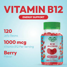 Bonbons gélifiés B12 Human Beanz, vue de côté avec texture