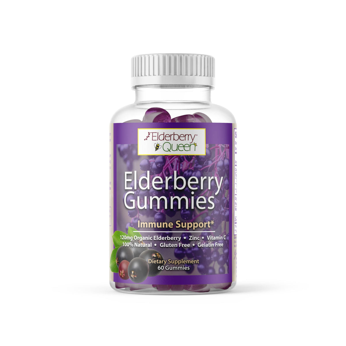 Bonbons gélifiés Elderberry Queen bio 60 ct vue de face