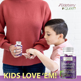 Bonbons gélifiés Elderberry Queen bio avec une cuillère